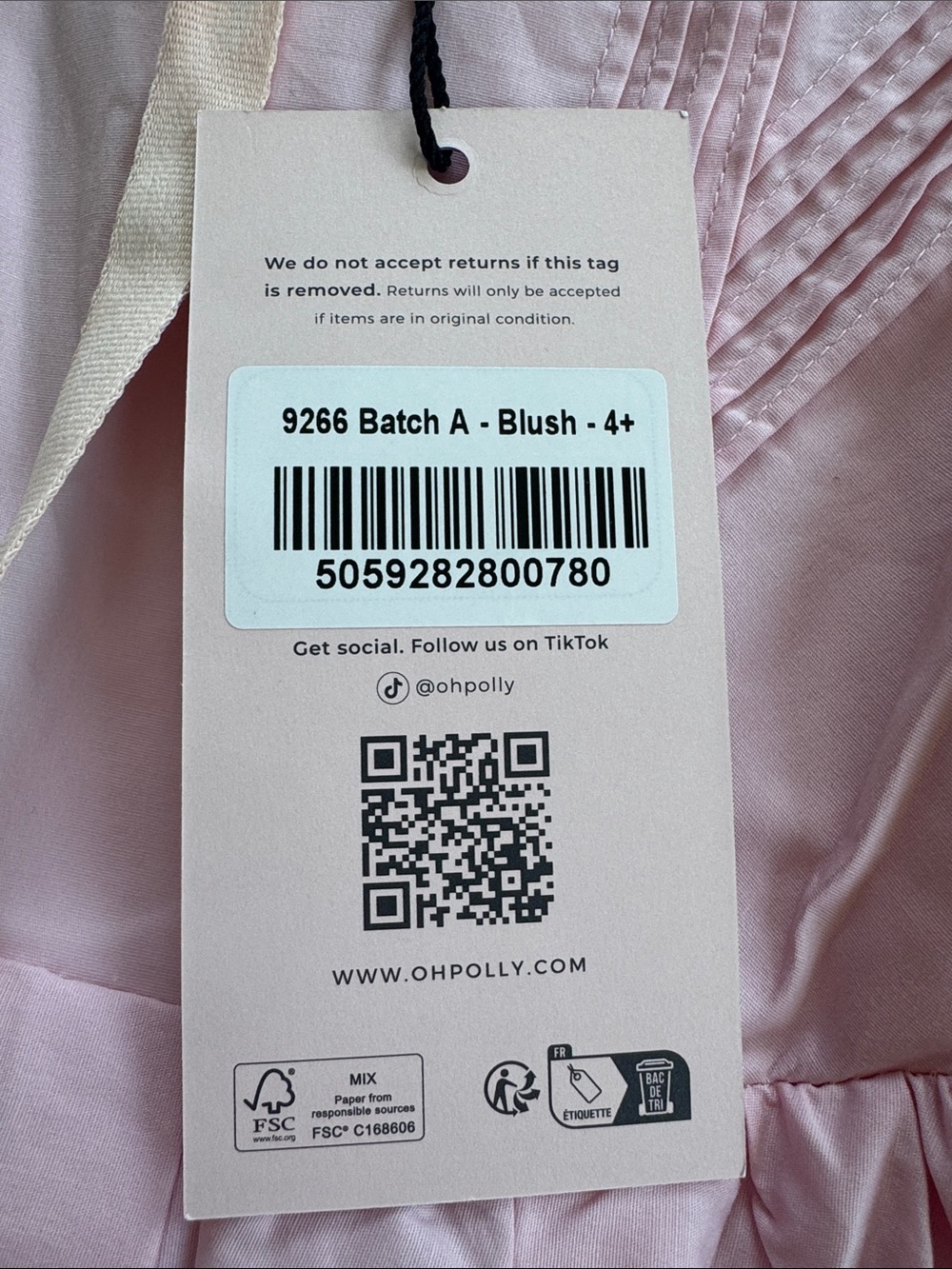 Oh Polly Light Pink Lace-Up Corset Fit & Flare Dress - Picture 2 of 3